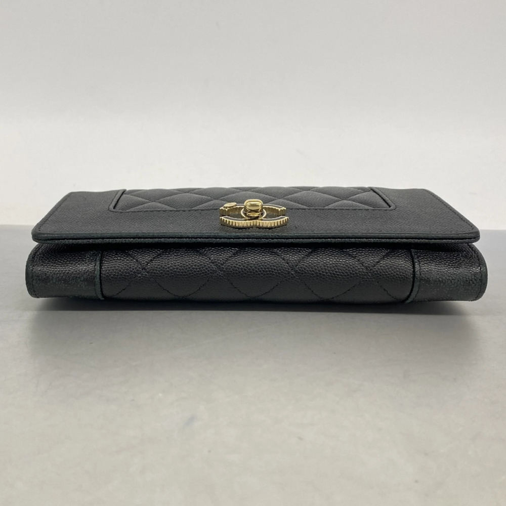 CHANEL Authentic Black Caviar Leather Wallet - Picture 2 of 9